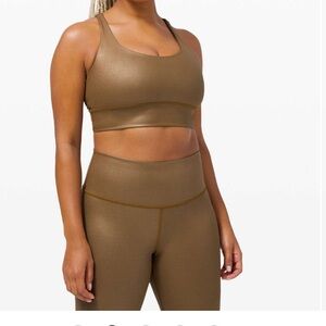 Lululemon✨ Energy Bra Longline Shine Bronze Size 8